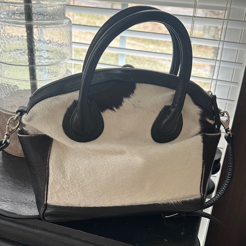 Black and White Leather Handbag